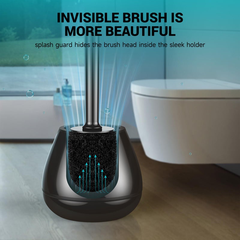 alpsnow Toilet Brush and Holder  Toilet Bowl Brush and Holder with Long Handle  Plastic Holder Easy to Hide  Drip-Proof  Easy to Assemble  Deep Cleaning - Image 5